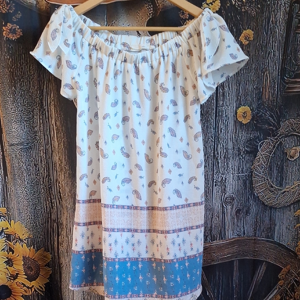 Bohemian Off-Shoulder Mini Dress